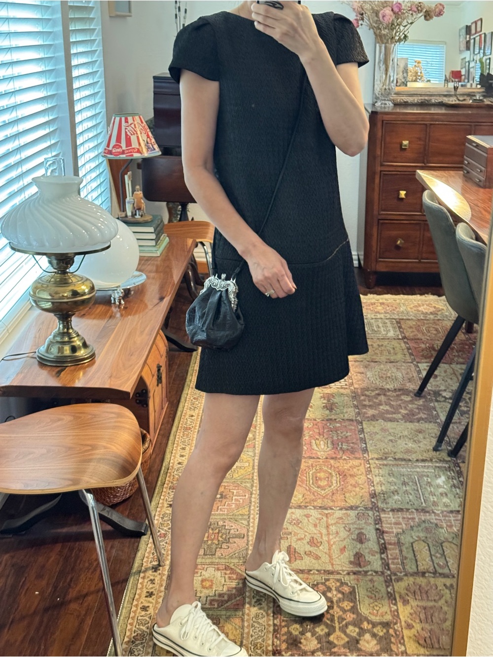 Alice+Olivia black short sleeve dress.US size 2